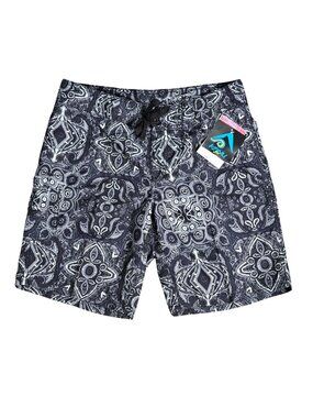 NWT Kanu Surf Men's Grey Paisley Quick Dry Lined Swim Trunks Board Shorts Small
